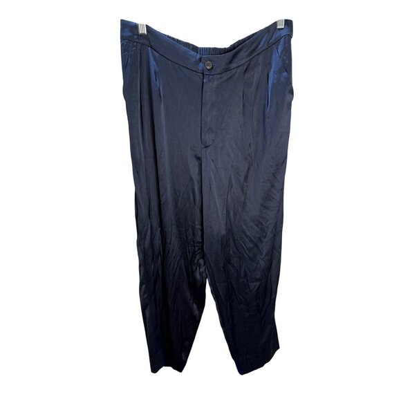 Madewell Womens XL Navy Silk Pants - Picture 1 of 6